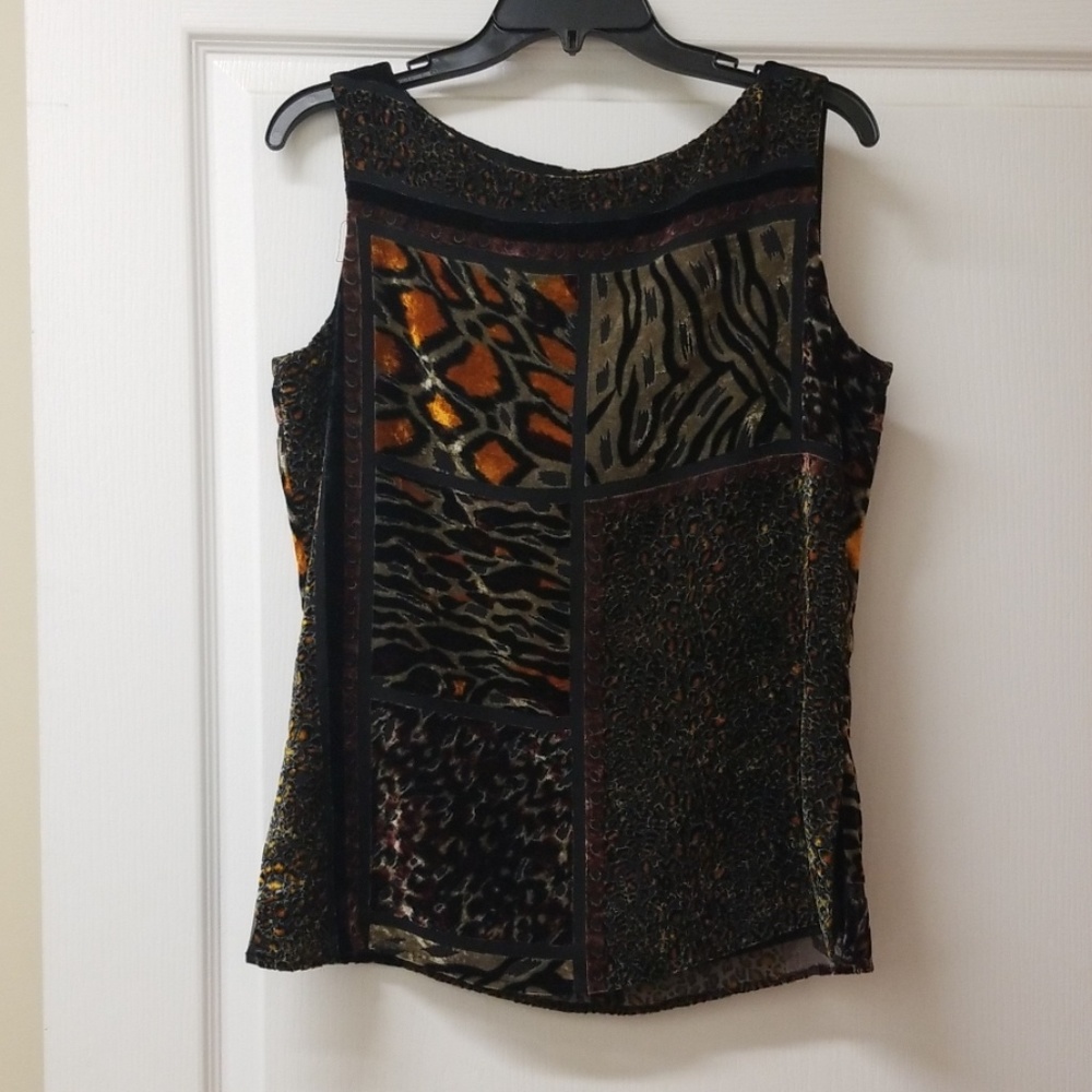 Animal print velvet blouse